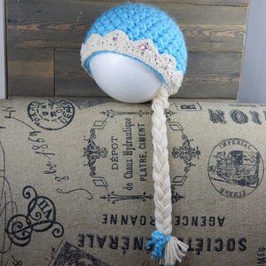 Cute Handmade Beanie Crochet Frozen Elsa Theme